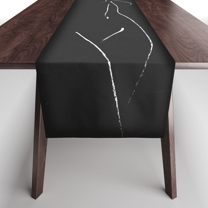 Minimal Line Drawing Figure Table Runner Gallery Image 1