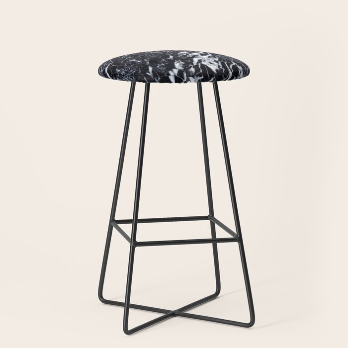 Real Marble Black Stool Gallery Image 1