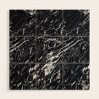 Real Marble Black Wood Wall Art Gallery Image 1