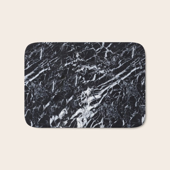 Real Marble Black Bath Mat Gallery Image 1