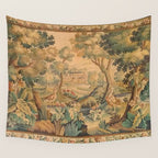 Antique Aubusson Tapestry Romantic 18th Century Manor House Wall Tapestry Gallery Image 4