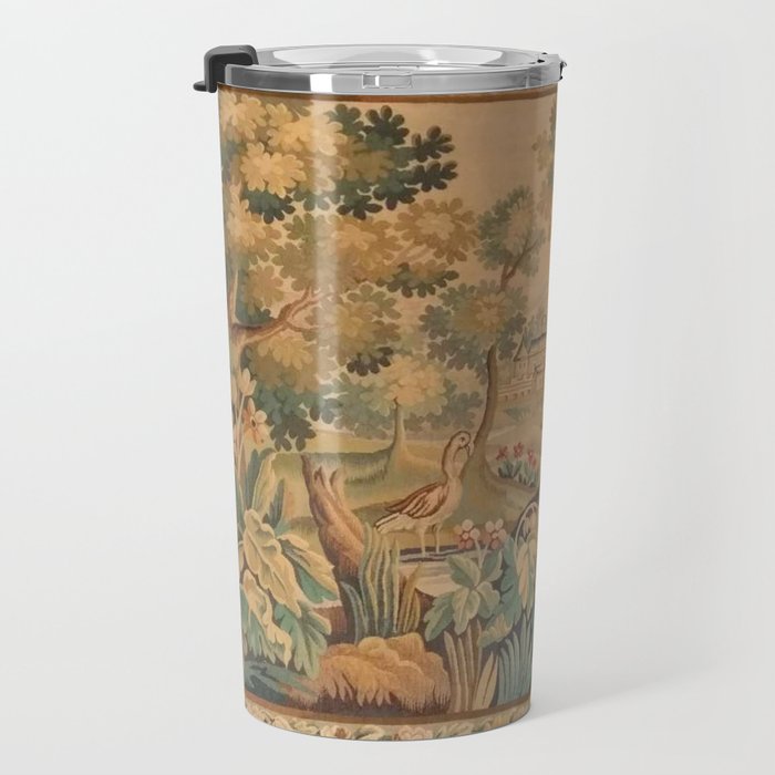Antique Aubusson Tapestry Romantic 18th Century Manor House Travel Mug Gallery Image 3