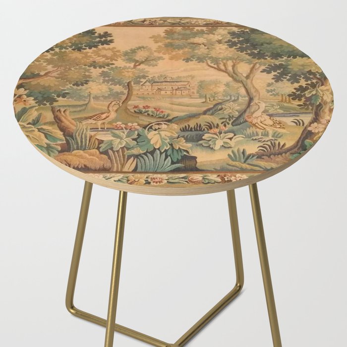 Antique Aubusson Tapestry Romantic 18th Century Manor House Side Table Gallery Image 2