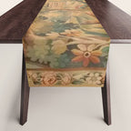 Antique Aubusson Tapestry Romantic 18th Century Manor House Table Runner Gallery Image 1