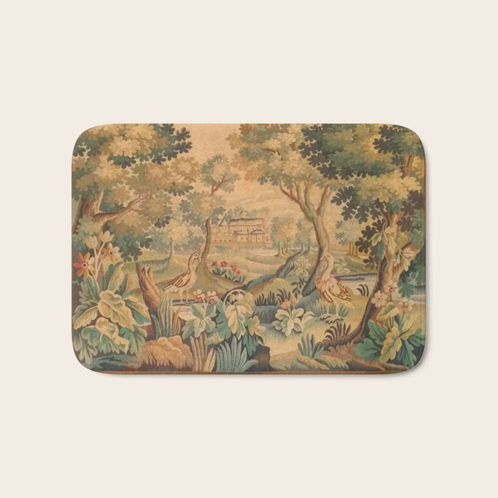 Antique Aubusson Tapestry Romantic 18th Century Manor House Bath Mat Gallery Image 1