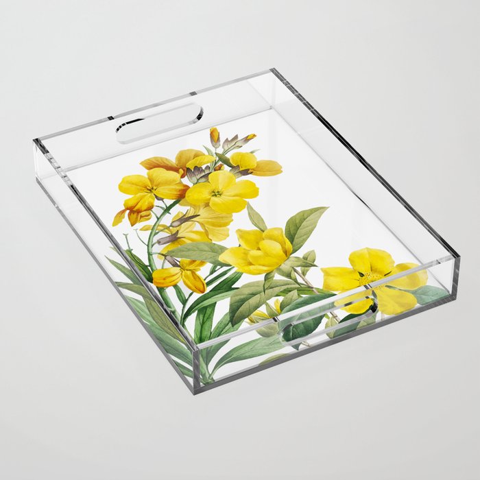 Yellow Flowers Acrylic Tray Gallery Image 1