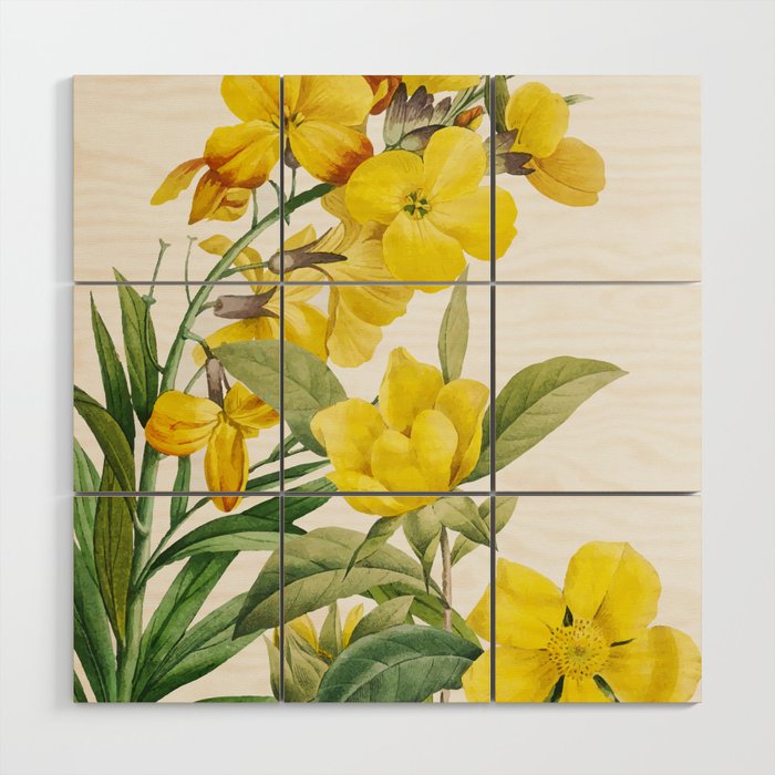 Yellow Flowers Wood Wall Art Gallery Image 1