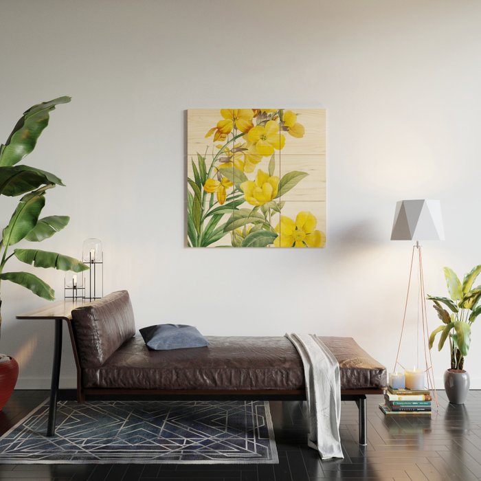 Yellow Flowers Wood Wall Art Gallery Image 2