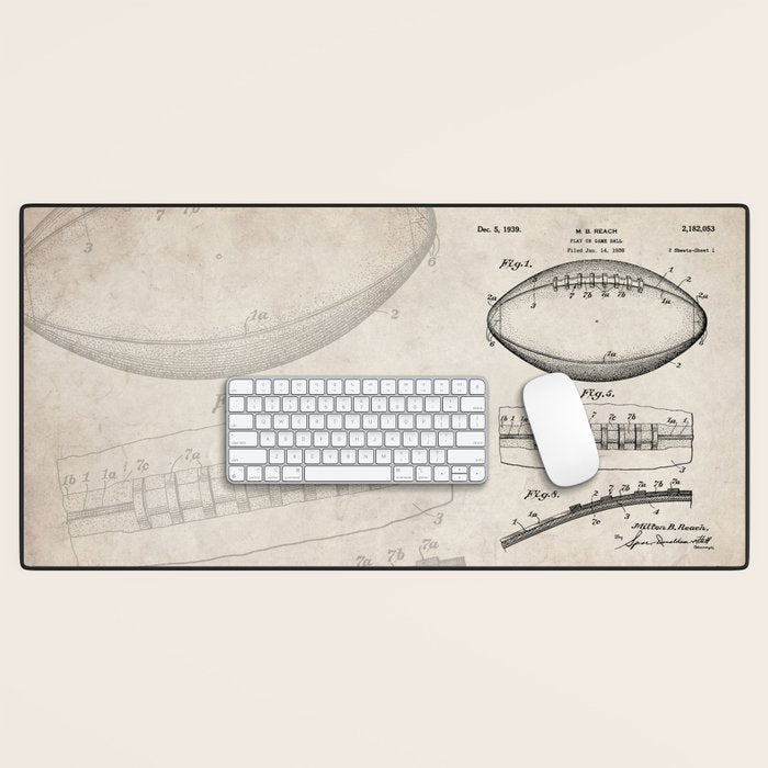 Football Patent - American Football Art - Antique Desk Mat – Society6