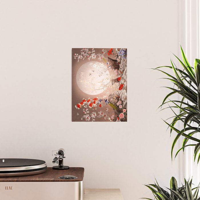 Chinoiserie Moonlight Sakura Garden Poster Gallery Image 2