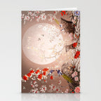 Chinoiserie Moonlight Sakura Garden Stationery Card Gallery Image 2