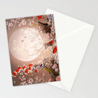 Chinoiserie Moonlight Sakura Garden Stationery Card Gallery Image 2
