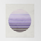 Purple Mid Century Modern Minimalist Scandinavian Colorful Stripes Geometric Pattern Round Circle Fr Throw Blanket Gallery Image 2