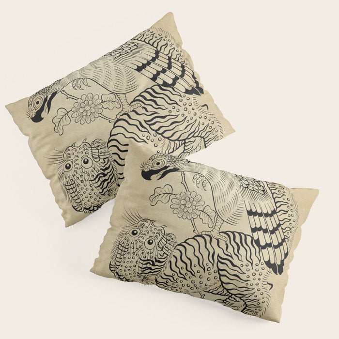 Tiger and hawk Type1 - Minhwa-Korean traditional folk art Pillow Sham Gallery Image 3