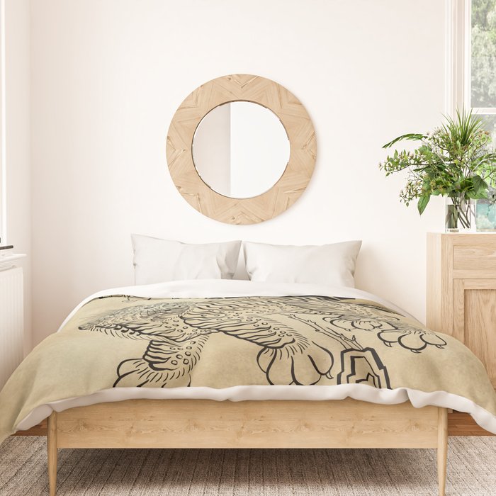 Tiger and hawk Type1 - Minhwa-Korean traditional folk art Duvet Cover Gallery Image 3