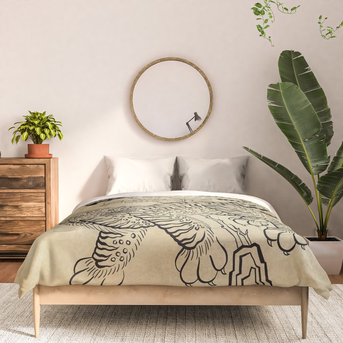 Tiger and hawk Type1 - Minhwa-Korean traditional folk art Comforter Gallery Image 3