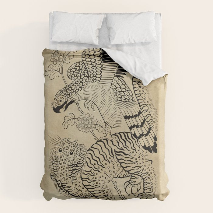 Tiger and hawk Type1 - Minhwa-Korean traditional folk art Duvet Cover Gallery Image 6