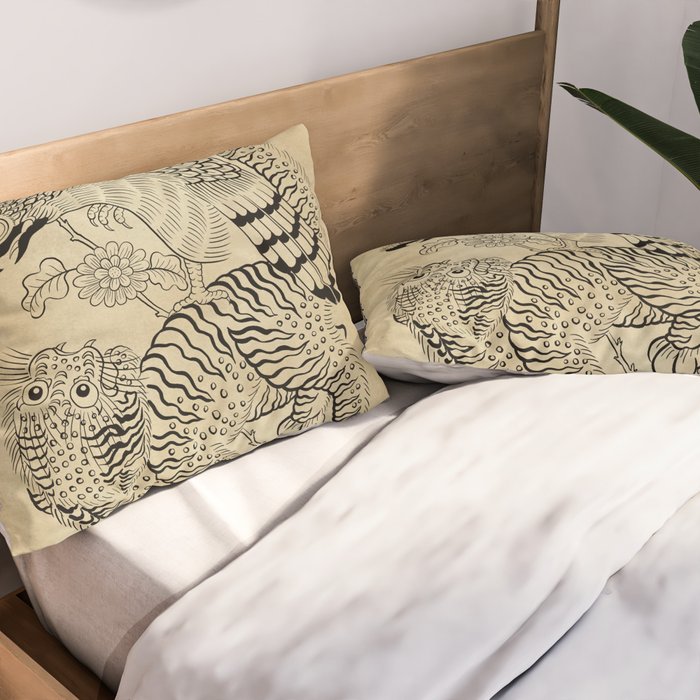 Tiger and hawk Type1 - Minhwa-Korean traditional folk art Pillow Sham Gallery Image 2