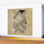 Tiger and hawk Type1 - Minhwa-Korean traditional folk art Wall Mural Gallery Image 2