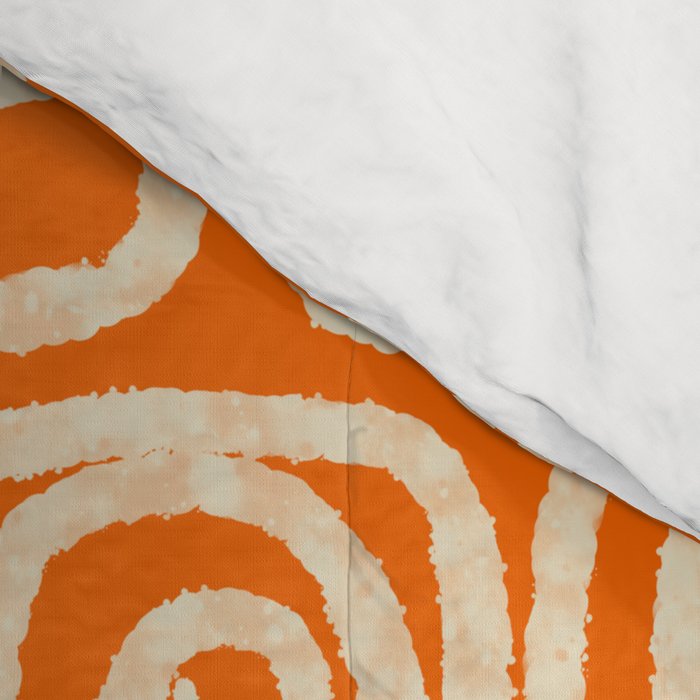 Mid Century Modern Spirra 50s 60s Pattern in Orange and Cream Comforter Gallery Image 4