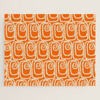 Mid Century Modern Spirra 50s 60s Pattern in Orange and Cream Jigsaw Puzzle Gallery Image 1