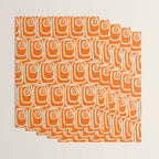 Mid Century Modern Spirra 50s 60s Pattern in Orange and Cream Wrapping Paper Gallery Image 3