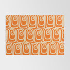 Mid Century Modern Spirra 50s 60s Pattern in Orange and Cream Rug Gallery Image 2