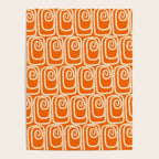 Mid Century Modern Spirra 50s 60s Pattern in Orange and Cream Poster Gallery Image 4