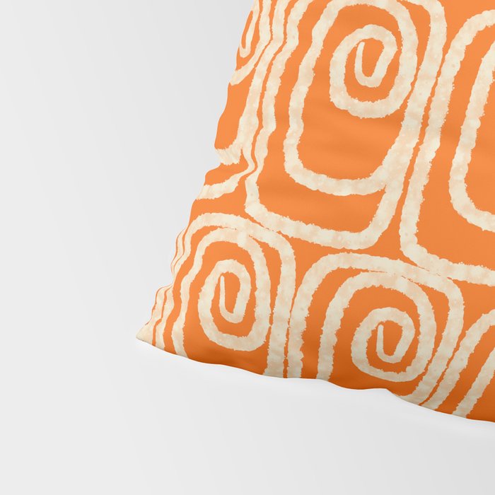 Mid Century Modern Spirra 50s 60s Pattern in Orange and Cream Pillow Sham Gallery Image 4