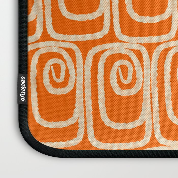 Mid Century Modern Spirra 50s 60s Pattern in Orange and Cream Laptop Sleeve Gallery Image 3