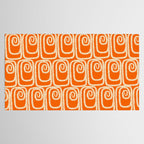 Mid Century Modern Spirra 50s 60s Pattern in Orange and Cream Tablecloth Gallery Image 2