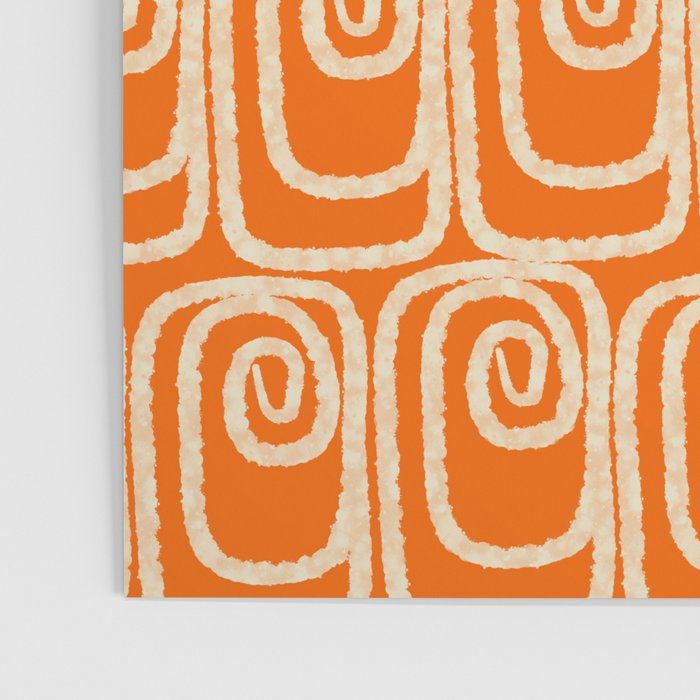 Mid Century Modern Spirra 50s 60s Pattern in Orange and Cream Poster Gallery Image 3
