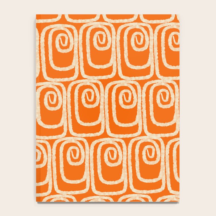 Mid Century Modern Spirra 50s 60s Pattern in Orange and Cream Notebook Gallery Image 4