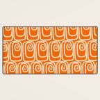 Mid Century Modern Spirra 50s 60s Pattern in Orange and Cream Desk Mat Gallery Image 3