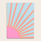 Le Soleil | 02 - Abstract Retro Sun Pink And Blue Print Preppy Modern Sunshine Notebook Gallery Image 4