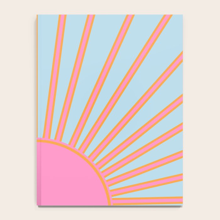 Le Soleil | 02 - Abstract Retro Sun Pink And Blue Print Preppy Modern Sunshine Notebook Gallery Image 4