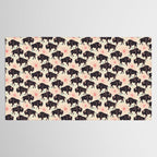 Bison - black, pink, teal, on cream Tablecloth Gallery Image 2