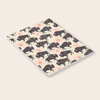 Bison - black, pink, teal, on cream Notebook Gallery Image 3