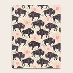 Bison - black, pink, teal, on cream Notebook Gallery Image 4