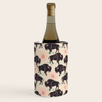 Bison - black, pink, teal, on cream Wine Chiller Gallery Image 3