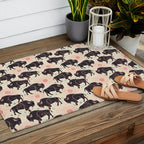 Bison - black, pink, teal, on cream Outdoor Rug Gallery Image 2