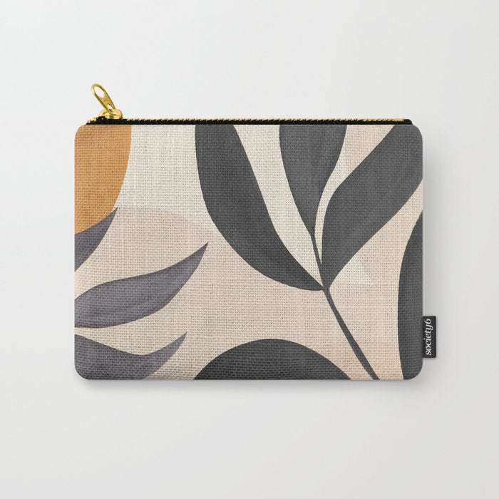 Minimal Abstract Art Tropical Leaves 5 Carry All Pouch Gallery Image 1