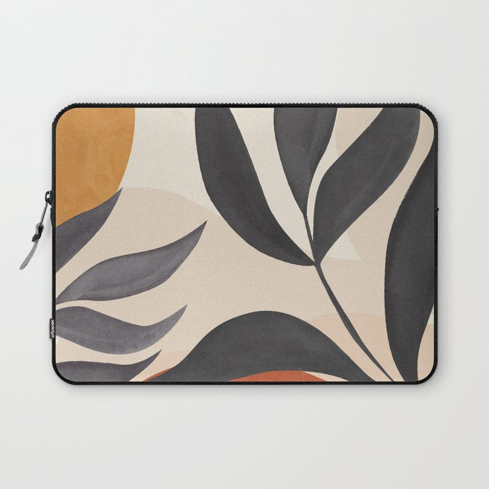 Minimal Abstract Art Tropical Leaves 5 Laptop Sleeve Gallery Image 1
