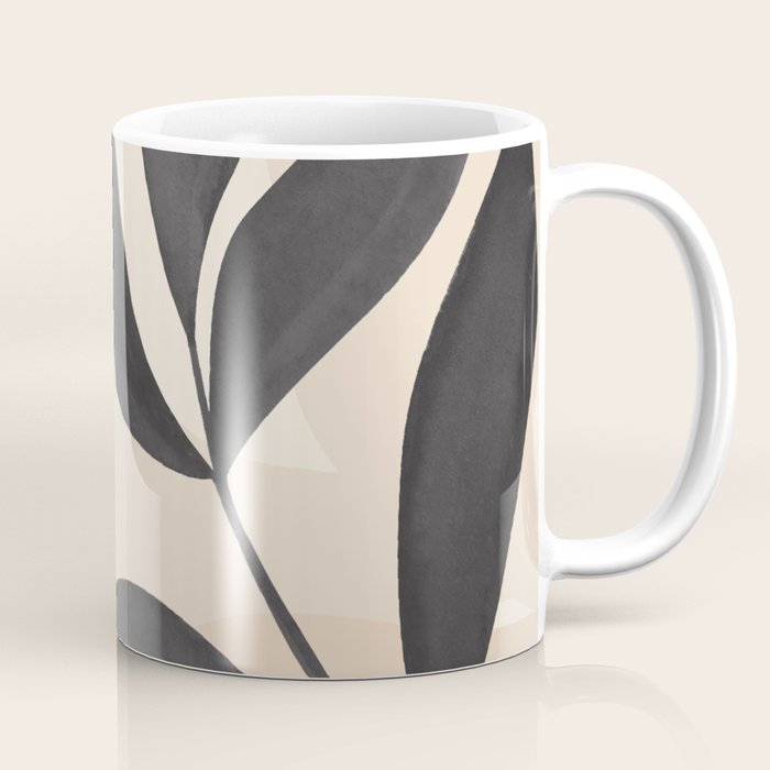 Minimal Abstract Art Tropical Leaves 5 Coffee Mug Gallery Image 1