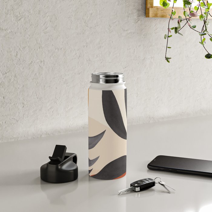 Minimal Abstract Art Tropical Leaves 5 Water Bottle Gallery Image 4