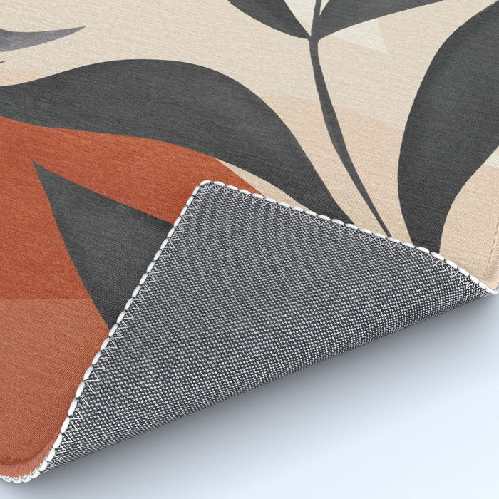 Minimal Abstract Art Tropical Leaves 5 Rug Gallery Image 4