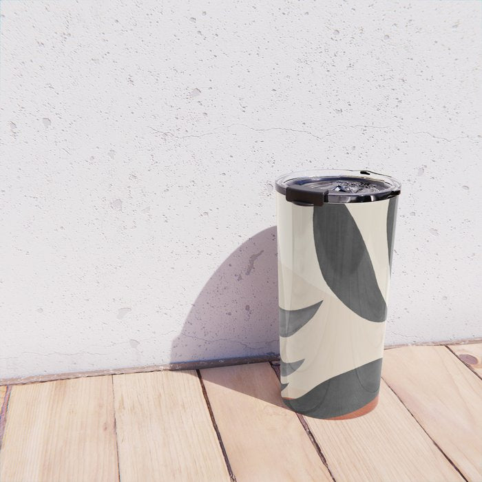 Minimal Abstract Art Tropical Leaves 5 Travel Mug Gallery Image 4