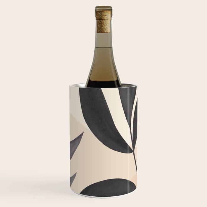 Minimal Abstract Art Tropical Leaves 5 Wine Chiller Gallery Image 1