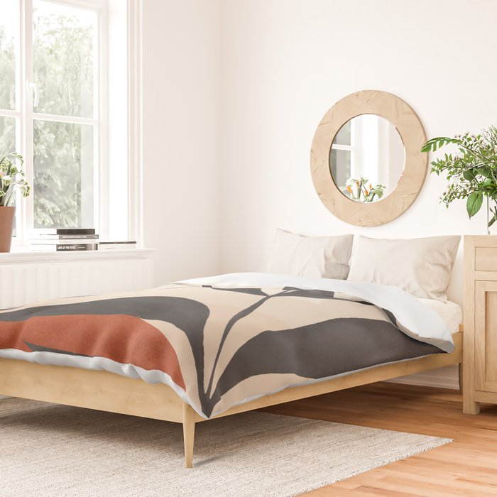 Minimal Abstract Art Tropical Leaves 5 Duvet Cover Gallery Image 2