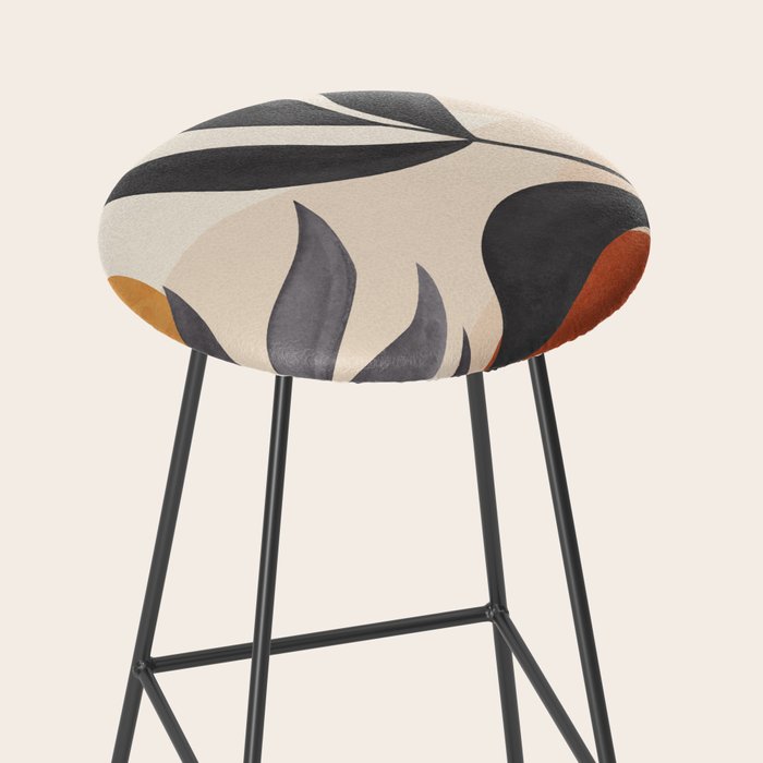 Minimal Abstract Art Tropical Leaves 5 Stool Gallery Image 2